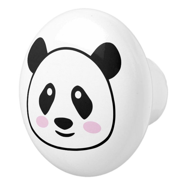 Cute panda bear ceramic door and drawer knob (Right)