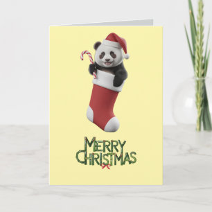 Cute Panda Bear Christmas  Card