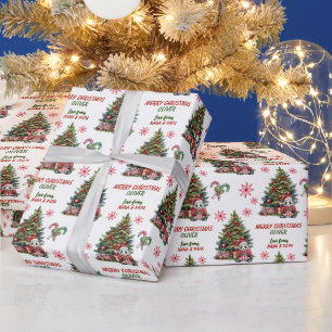 Cute Panda Bear Christmas Tree Kids Wrapping Paper
