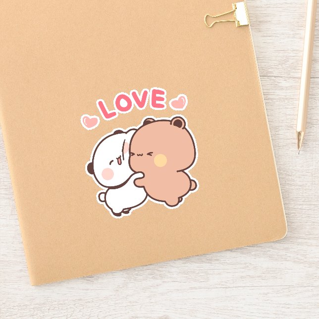 Cute Panda bear couple, bubu and dudu hugs love (Notebook)