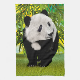 Cute Panda Bear Cub Kawaii Animal Lover Gift Tea Towel