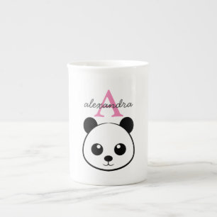 Cute panda bear custom Monogram  Bone China Mug