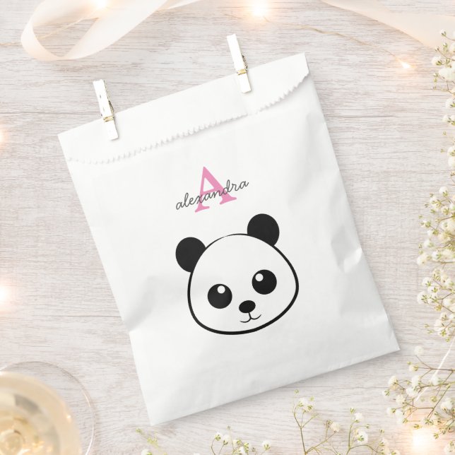 Cute panda bear custom Monogram  Favour Bag (Clipped)
