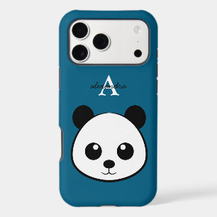 Cute Panda Bear Custom Monogram iPhone Case 