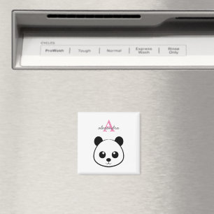 Cute panda bear custom Monogram Magnet