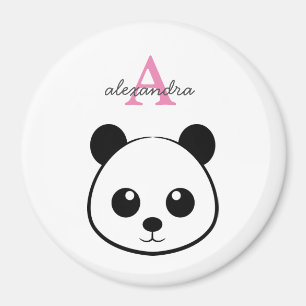Cute panda bear custom Monogram Magnet