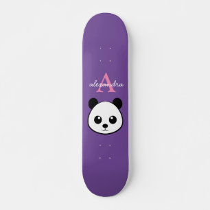Cute panda bear custom Monogram  Skateboard