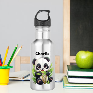cute panda bear custom name 532 ml water bottle