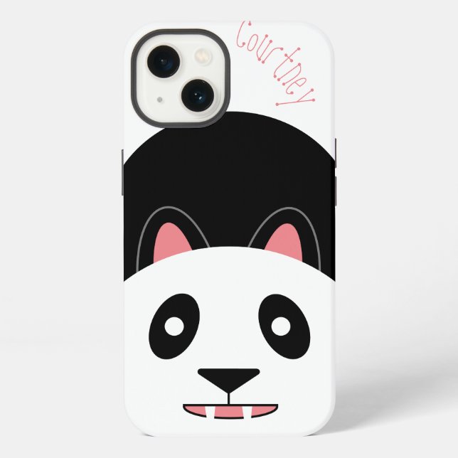 Cute Panda Bear Face Customisable iPhone Case (Back)