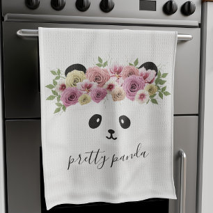 Cute Panda Bear Face Modern Nursery Kitchen Towel