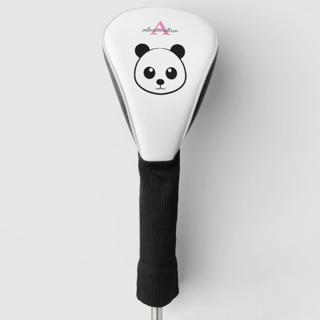 Cute Panda Bear Golf Head Cover with Custom  (Front)