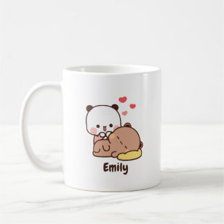 Cute Panda bear heart | Personalised Add Your Name Coffee Mug