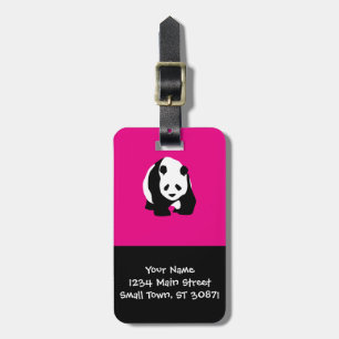 Cute Panda Bear Hot Pink Fuchsia Zoo Wildlife Gift Luggage Tag