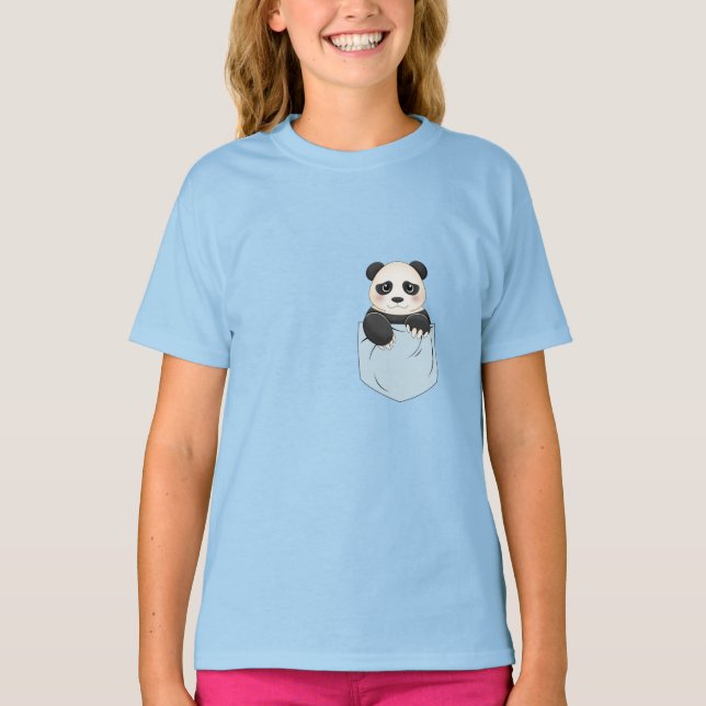 Cute Panda Bear In pocket T-Shirt (Front)