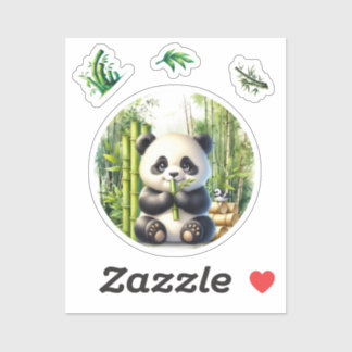 Cute Panda Bear in the Bamboo Forest