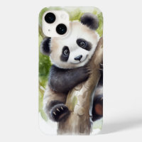 Cute Panda Bear In Tree 