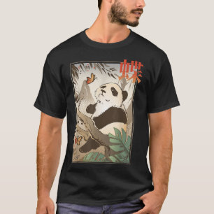 Cute Panda Bear Japanese Butterfly Japan Nature An T-Shirt