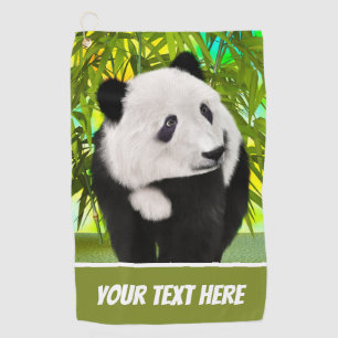 Cute Panda Bear Kawaii Animal Lover Perfect Gift Golf Towel