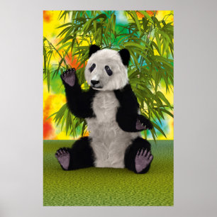 Cute Panda Bear Kawaii Animal Lover Perfect Gift Poster
