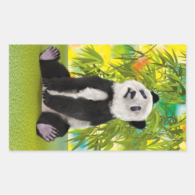 Cute Panda Bear Kawaii Animal Lover Perfect Gift Rectangular Sticker (Front)
