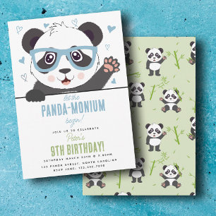 Cute Panda Bear Kawaii Boy Birthday Party Invitation