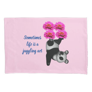 Cute Panda Bear Life Is A Juggling Act  Pillowcase