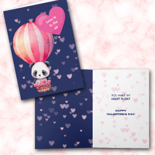 Cute Panda Bear Love in the Air Valentine Card