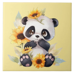 cute Panda bear lovers Ceramic Tile