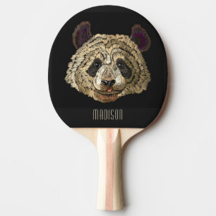 Cute Panda Bear Nature Animal Personalised Name Ping Pong Paddle