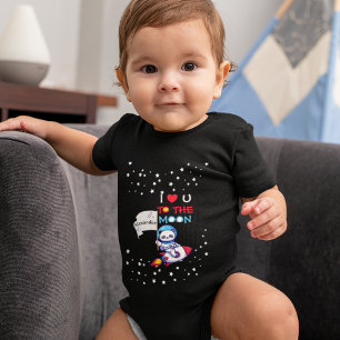 Cute Panda Bear On Rocket Ship Kids Personalised Baby Bodysuit