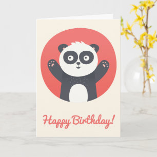 Cute Panda Bear - Personalised Kids Birthday Card