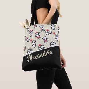 Cute Panda Bear Personalised Patterned Tote Bag