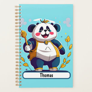Cute Panda Bear Planner With Customizable Nametag