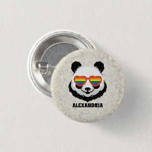 Cute Panda Bear Rainbow LGBTQ 3 Cm Round Badge