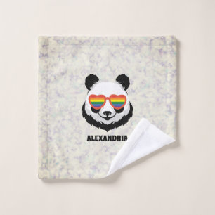Cute Panda Bear Rainbow LGBTQ Bath Towel Set