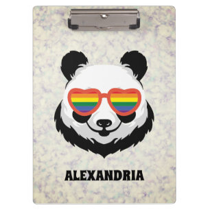 Cute Panda Bear Rainbow LGBTQ Clipboard