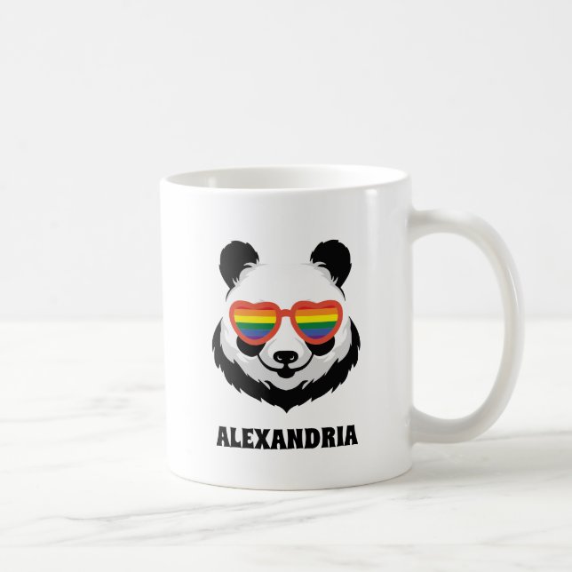 Cute Panda Bear | Rainbow | LGBTQ Coffee Mug (Right)