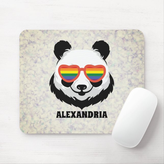 Cute Panda Bear | Rainbow | LGBTQ Mouse Pad (With Mouse)