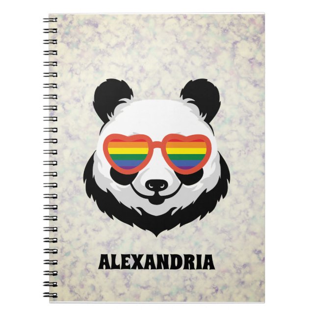 Cute Panda Bear | Rainbow | LGBTQ Notebook (Front)