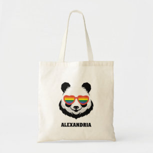 Cute Panda Bear   Rainbow   LGBTQ Tote Bag