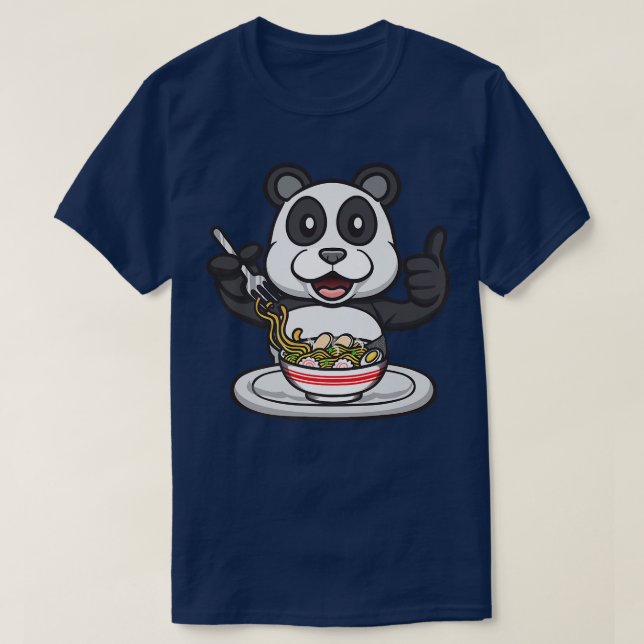 Cute Panda Bear Ramen Tee Kawaii Animal And Ramen  (Design Front)