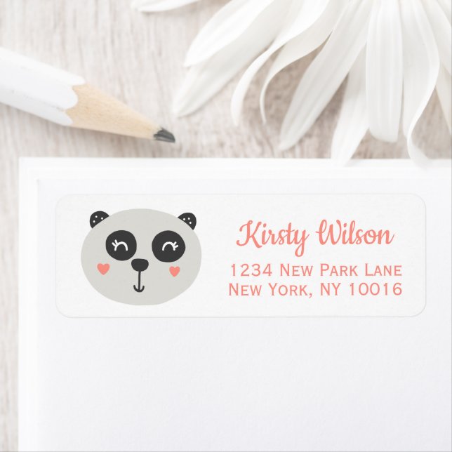 Cute Panda Bear Return Address Label (Insitu)