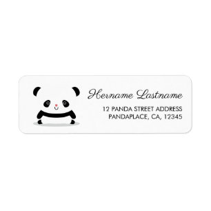 Cute Panda Bear Return Address Labels