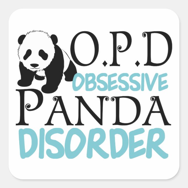 Cute Panda Bear Square Sticker (Front)