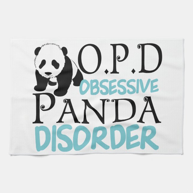 Cute Panda Bear Tea Towel (Horizontal)