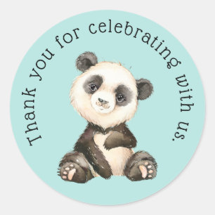 Cute Panda Bear Thank You Classic Round Sticker
