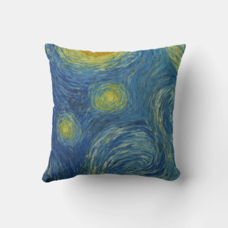 Cute Panda Bear - Van Gogh Style - Starry Night Cushion
