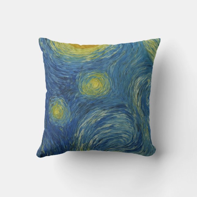 Cute Panda Bear - Van Gogh Style - Starry Night  Cushion (Back)