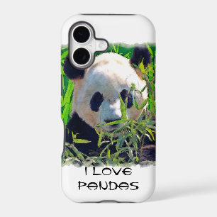Cute Panda Bear with tasty Bamboo Leaves