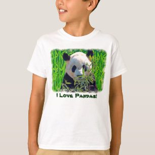Cute Panda Bear with tasty Bamboo Leaves T-Shirt